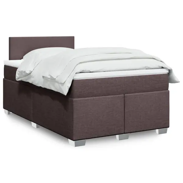 Gossi pat box spring cu saltea, maro inchis, 120x190 cm, textil