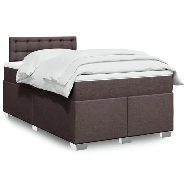 Gossi pat box spring cu saltea, maro inchis, 120x190 cm, textil