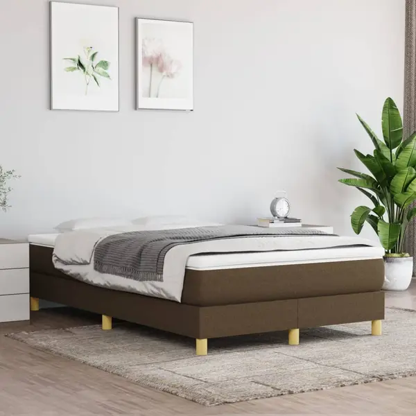 Gossi pat box spring cu saltea, maro inchis, 120x200 cm, textil