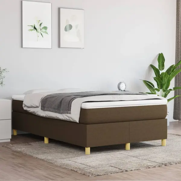 Gossi pat box spring cu saltea, maro inchis, 120x200 cm, textil