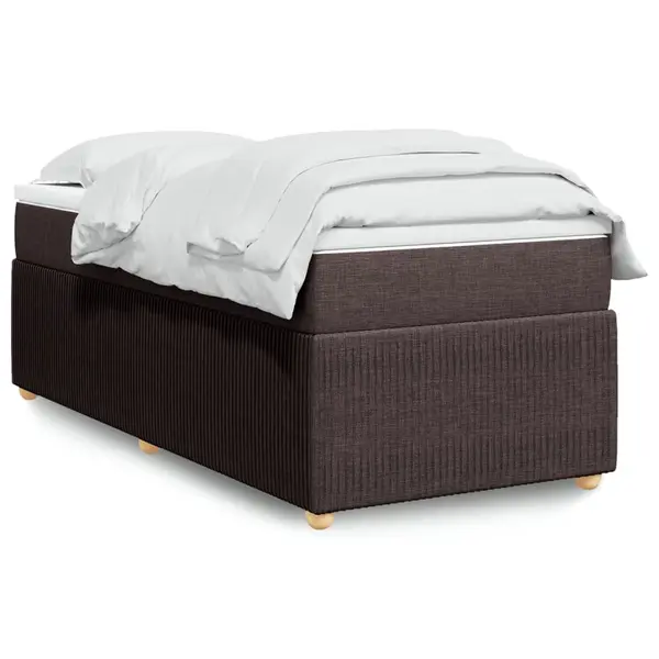 Gossi pat box spring cu saltea, maro inchis, 90x200 cm, textil