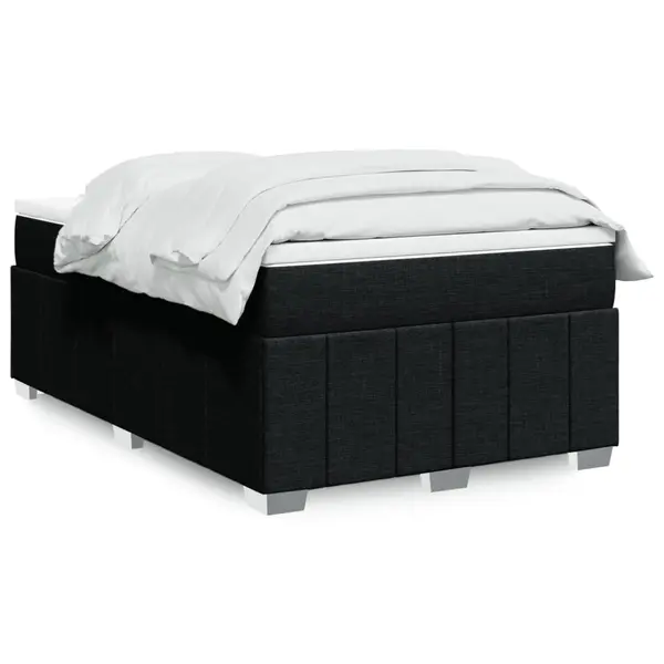 Gossi pat box spring cu saltea, negru, 120x190 cm, catifea