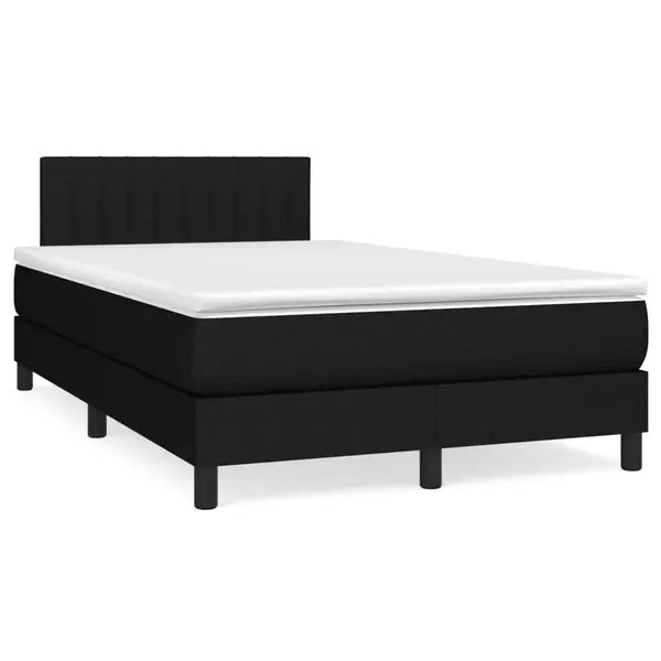 Gossi pat box spring cu saltea, negru, 120x190 cm, catifea