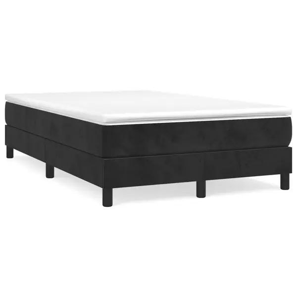 Gossi pat box spring cu saltea, negru, 120x190 cm, catifea