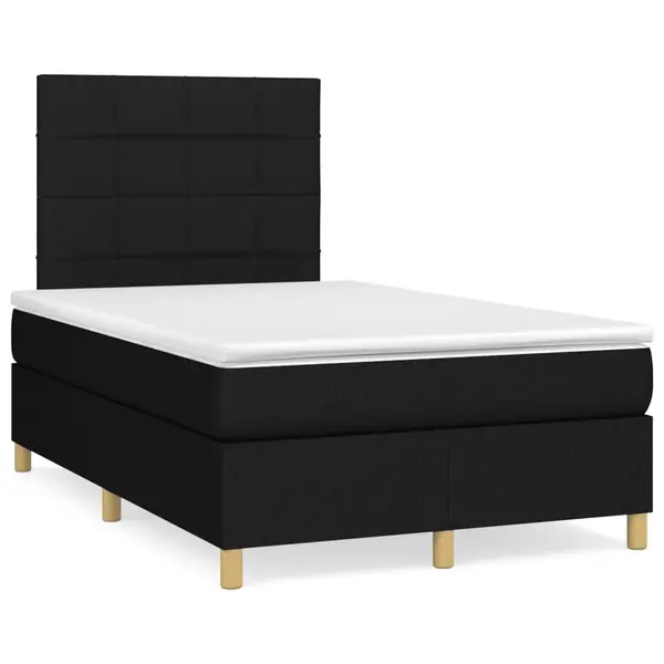 Gossi pat box spring cu saltea, negru, 120x190 cm, catifea