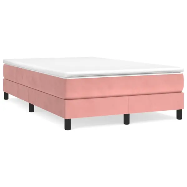 Gossi pat box spring cu saltea, negru, 120x190 cm, catifea