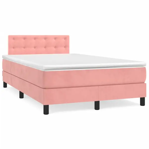 Gossi pat box spring cu saltea, negru, 120x190 cm, catifea