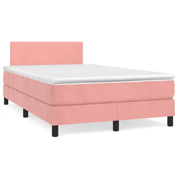 Gossi pat box spring cu saltea, negru, 120x190 cm, catifea