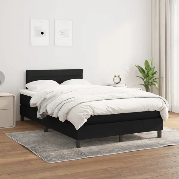 Gossi pat box spring cu saltea, negru, 120x200 cm, textil