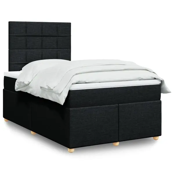 Gossi pat box spring cu saltea, negru, 120x200 cm, textil