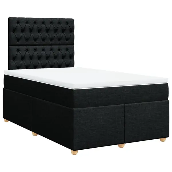Gossi pat box spring cu saltea, negru, 120x200 cm, textil