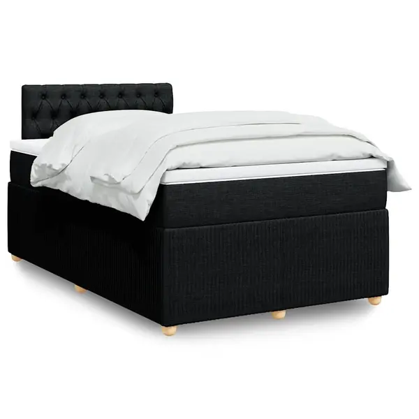 Gossi pat box spring cu saltea, negru, 120x200 cm, textil