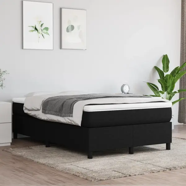 Gossi pat box spring cu saltea, negru, 120x200 cm, textil