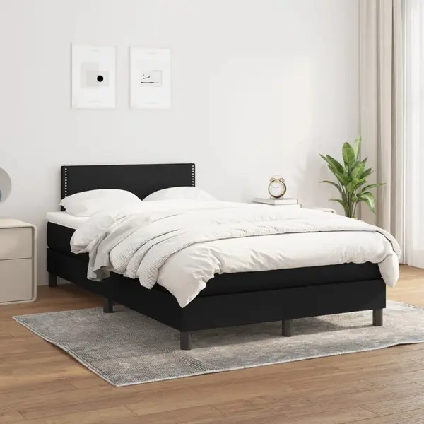Gossi pat box spring cu saltea, negru, 120x200 cm, textil
