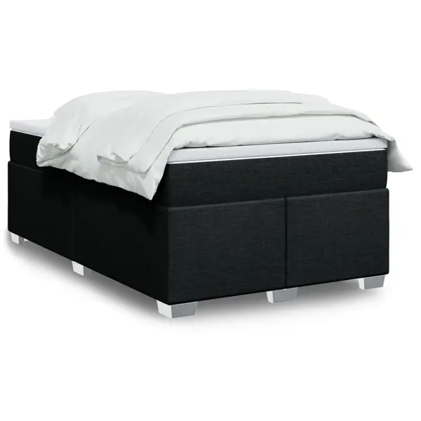 Gossi pat box spring cu saltea, negru, 120x200 cm, textil