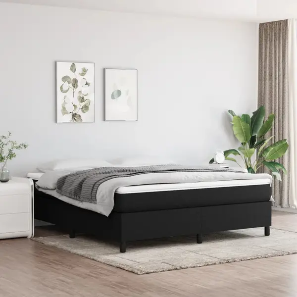 Gossi pat box spring cu saltea, negru, 160x200 cm, textil