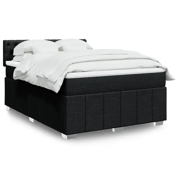 Gossi pat box spring cu saltea, negru, 160x200 cm, textil