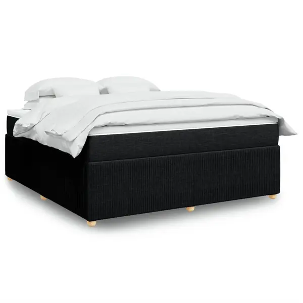 Gossi pat box spring cu saltea, negru, 180x200 cm, catifea