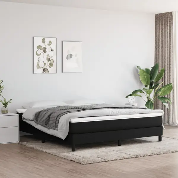 Gossi pat box spring cu saltea, negru, 180x200 cm, catifea