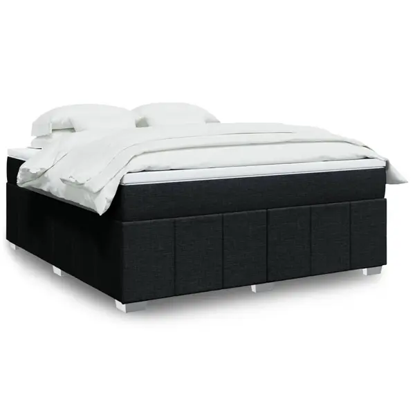 Gossi pat box spring cu saltea, negru, 180x200 cm, catifea