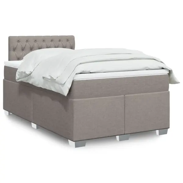Gossi pat box spring cu saltea, taupe, 120x190 cm material textil