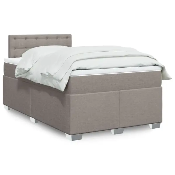 Gossi pat box spring cu saltea, taupe, 120x190 cm material textil