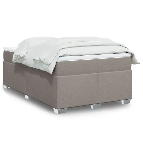 Gossi pat box spring cu saltea, taupe, 120x190 cm material textil