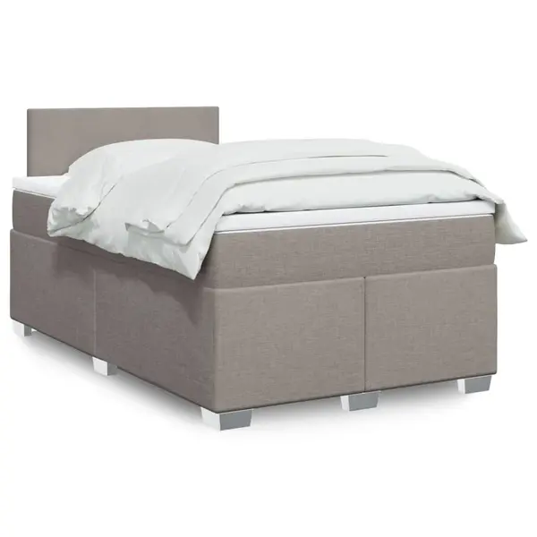 Gossi pat box spring cu saltea, taupe, 120x190 cm material textil