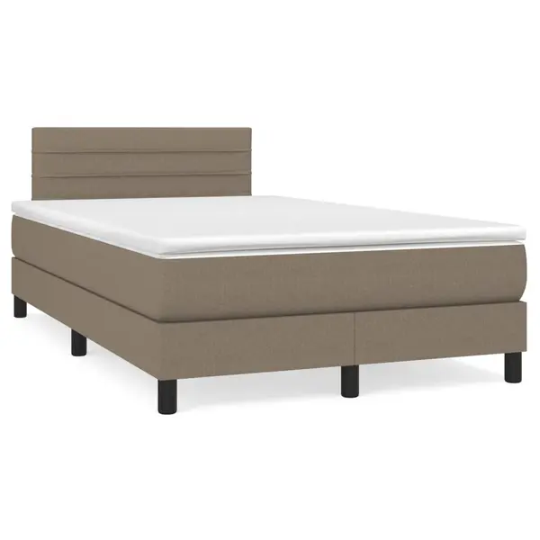 Gossi pat box spring cu saltea, taupe, 120x190 cm material textil