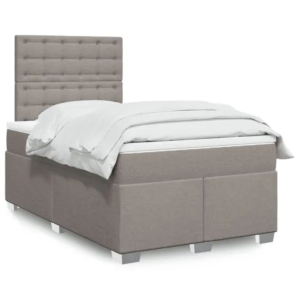 Gossi pat box spring cu saltea, taupe, 120x190 cm material textil
