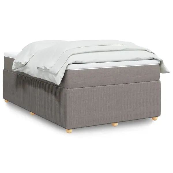 Gossi pat box spring cu saltea, taupe, 120x190 cm material textil