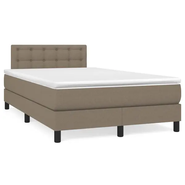 Gossi pat box spring cu saltea, taupe, 120x190 cm material textil