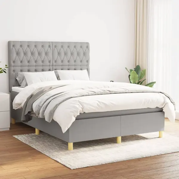 Gossi pat continental, gri deschis, 140x200 cm, material textil