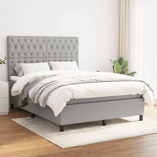 Gossi pat continental, gri deschis, 140x200 cm, material textil