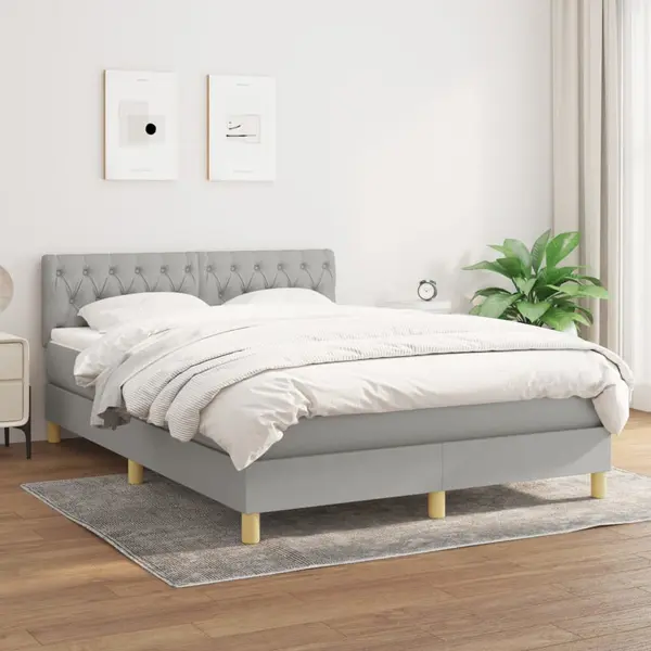 Gossi pat continental, gri deschis, 140x200 cm, material textil