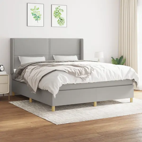 Gossi pat continental, gri deschis, 180x200 cm, material textil