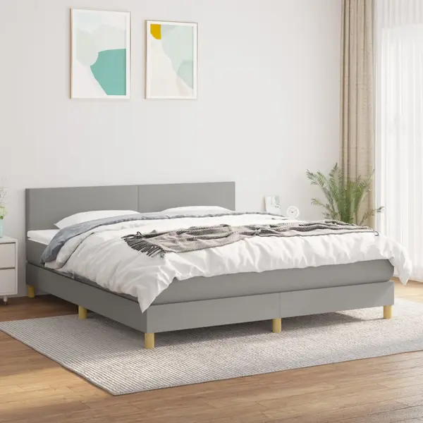 Gossi pat continental, gri deschis, 180x200 cm, material textil