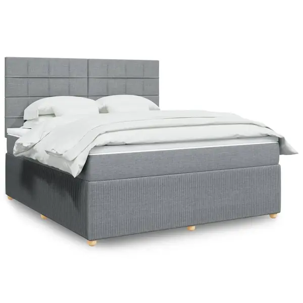 Gossi pat continental, gri deschis, 180x200 cm, material textil