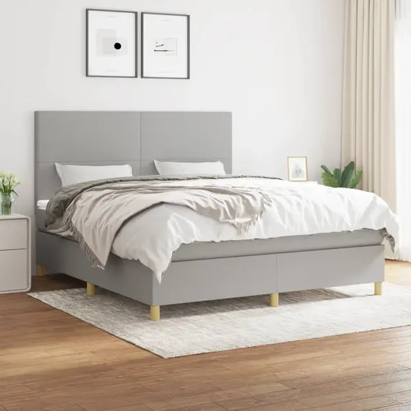 Gossi pat continental, gri deschis, 180x200 cm, material textil
