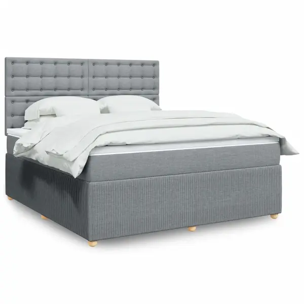 Gossi pat continental, gri deschis, 180x200 cm, material textil