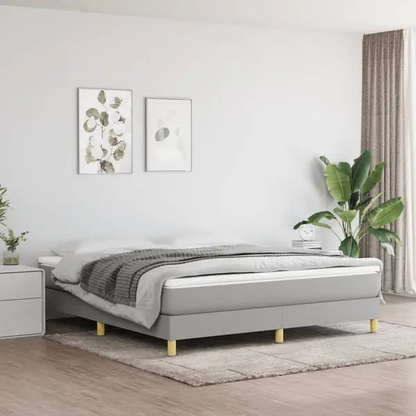 Gossi pat continental, gri deschis, 180x200 cm, material textil