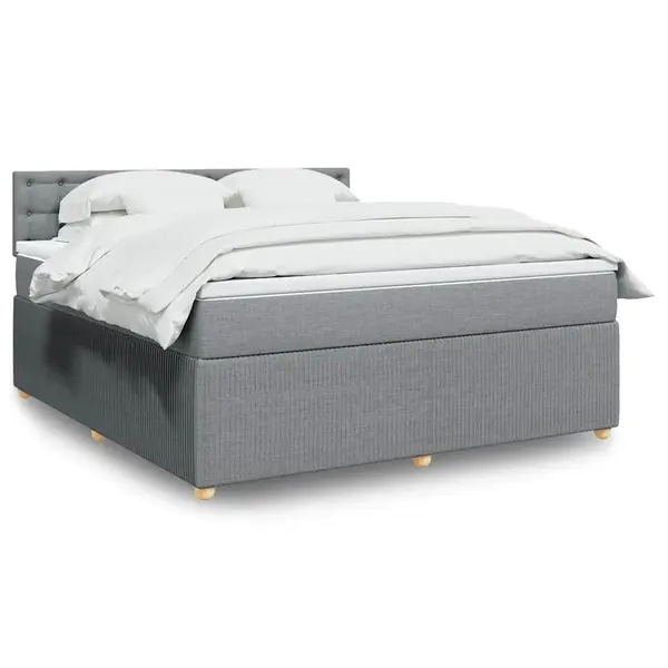 Gossi pat continental, gri deschis, 180x200 cm, material textil