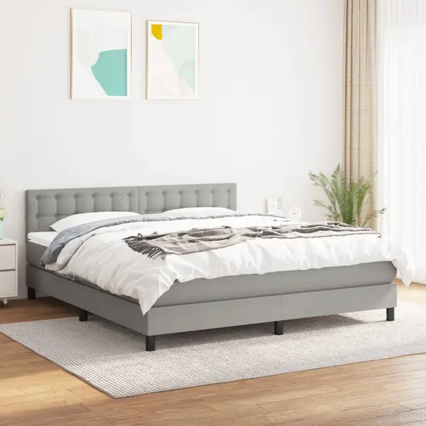Gossi pat continental, gri deschis, 180x200 cm, material textil