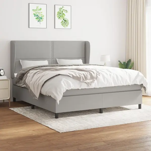 Gossi pat continental, gri deschis, 180x200 cm, material textil