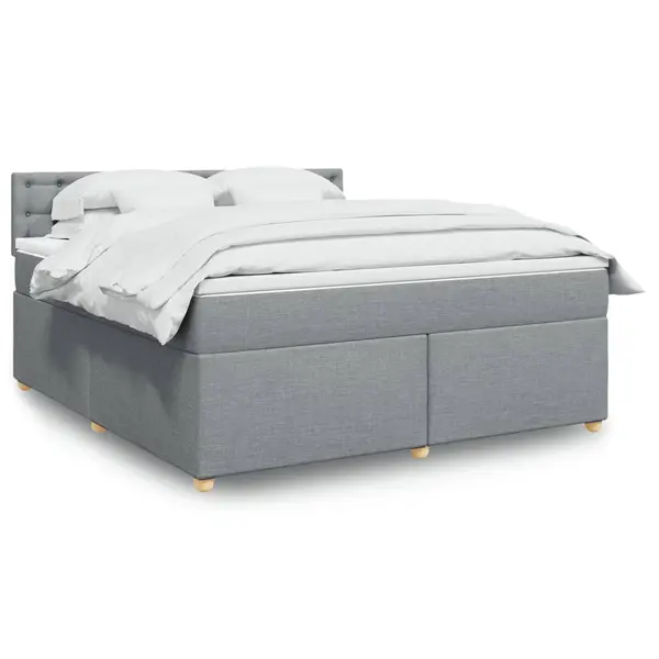 Gossi pat continental, gri deschis, 180x200 cm, material textil