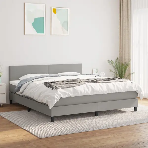 Gossi pat continental, gri deschis, 180x200 cm, material textil