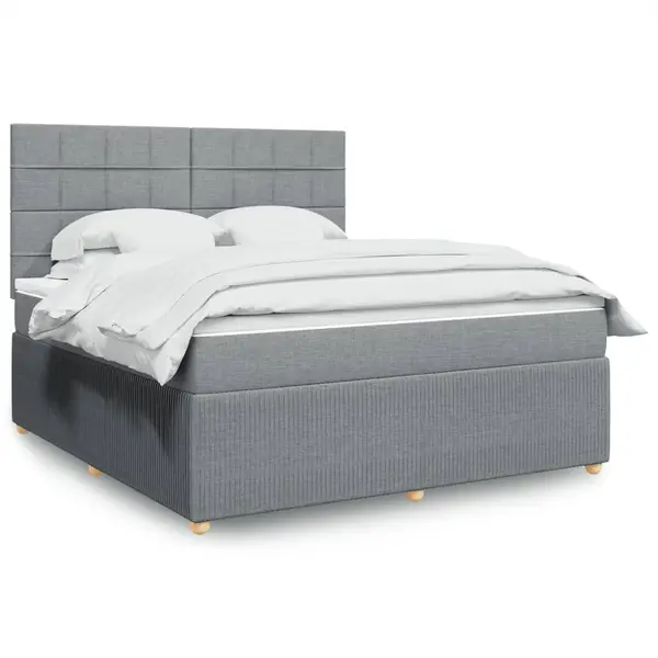 Gossi pat continental, gri deschis, 180x200 cm, material textil