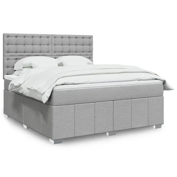 Gossi pat continental, gri deschis, 180x200 cm, material textil