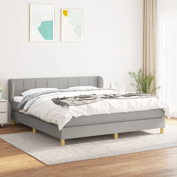 Gossi pat continental, gri deschis, 180x200 cm, material textil