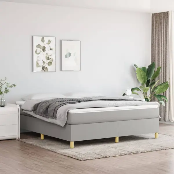Gossi pat continental, gri deschis, 180x200 cm, material textil